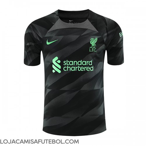 Camisa de Futebol Liverpool Goleiro Equipamento Secundário 2023-24 Manga Curta